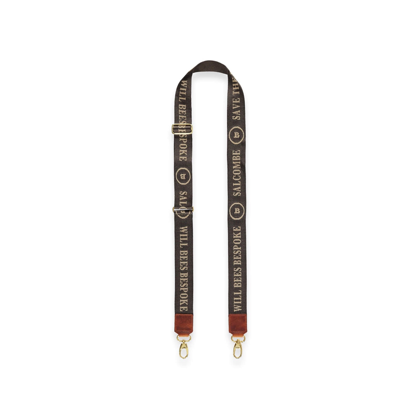 Cross Body Strap - Logo Strap in Brown - Will Bees Bespoke