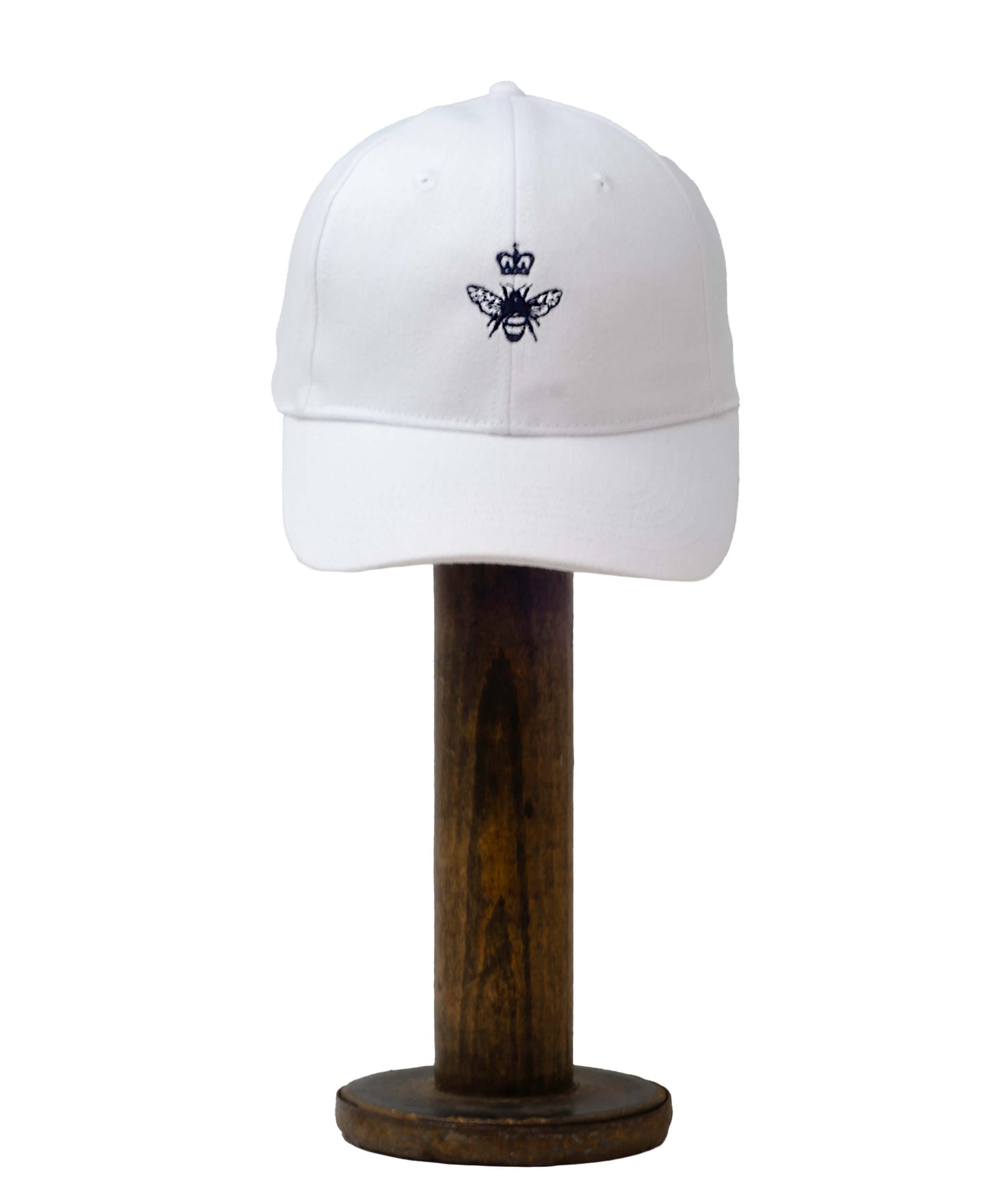 Bumblebee Cap - White & Navy - Will Bees Bespoke