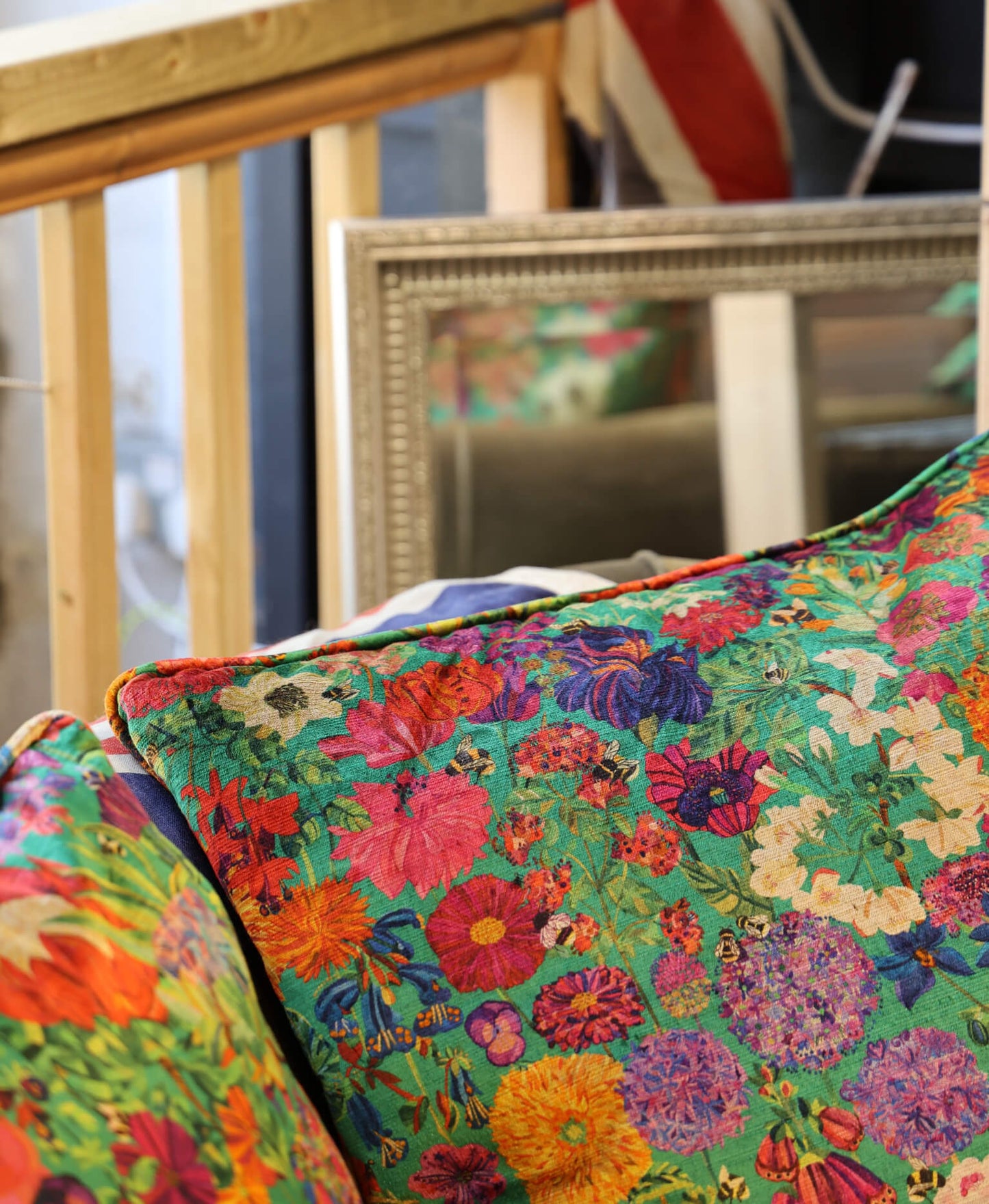 Large Cushion - Bee Story in Garden - Will Bees Bespoke