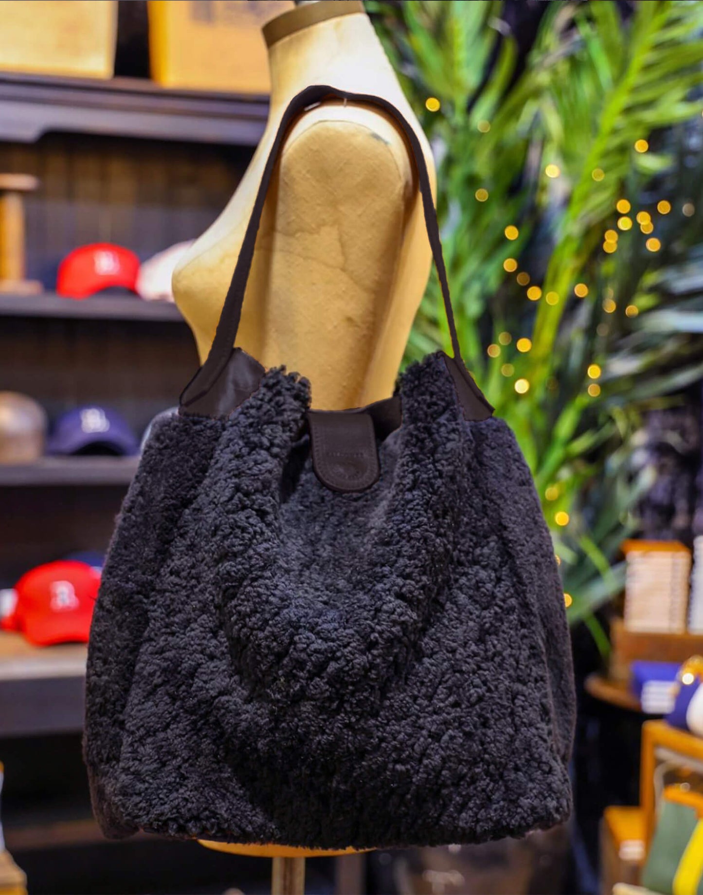 Sheepskin Tote - Black - Will Bees Bespoke