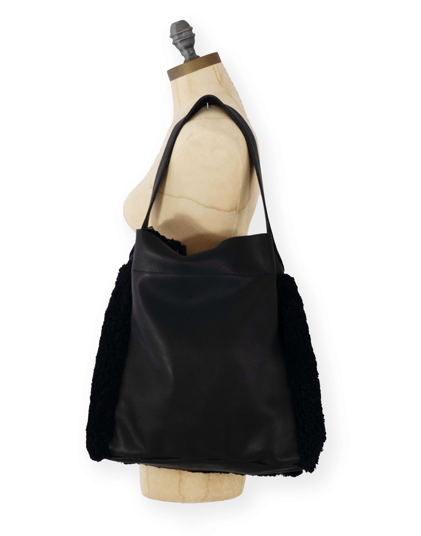 Sheepskin Tote - Black - Will Bees Bespoke