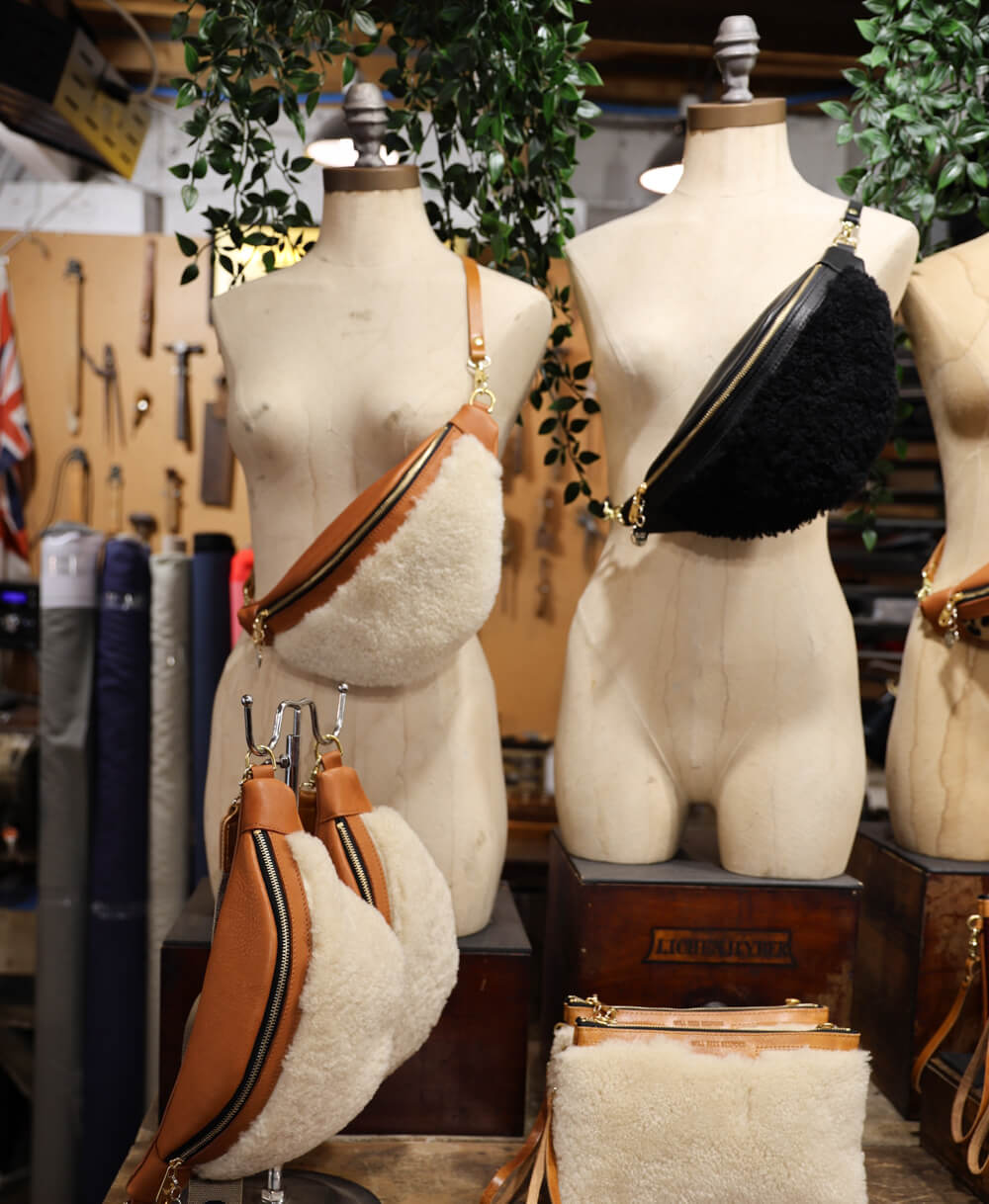 Bum Bag - Black Sheepskin - Will Bees Bespoke