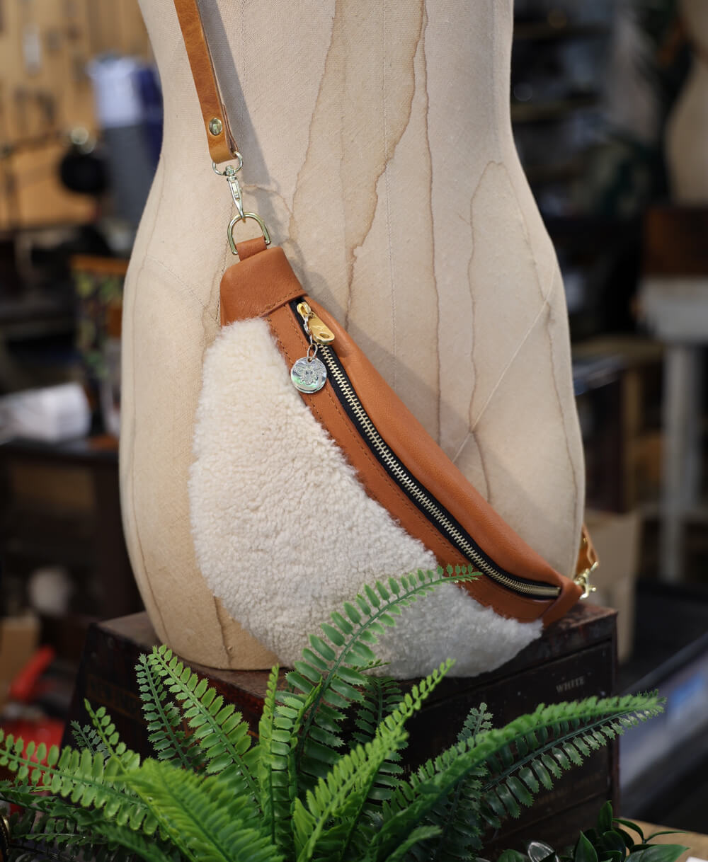 Bum Bag - Cream Sheepskin - Will Bees Bespoke