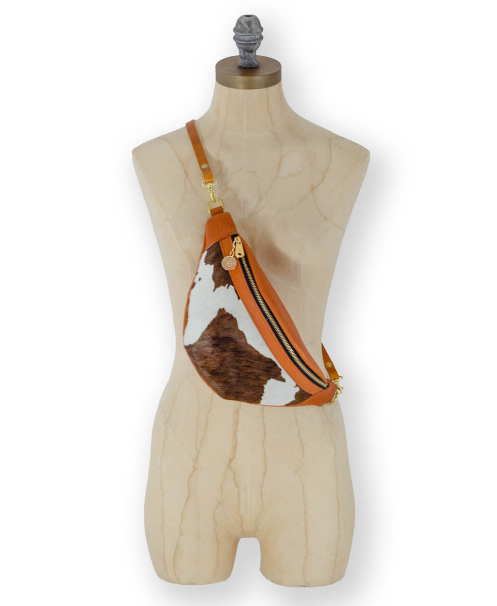 Bum Bag - Brown Cow Print - Will Bees Bespoke