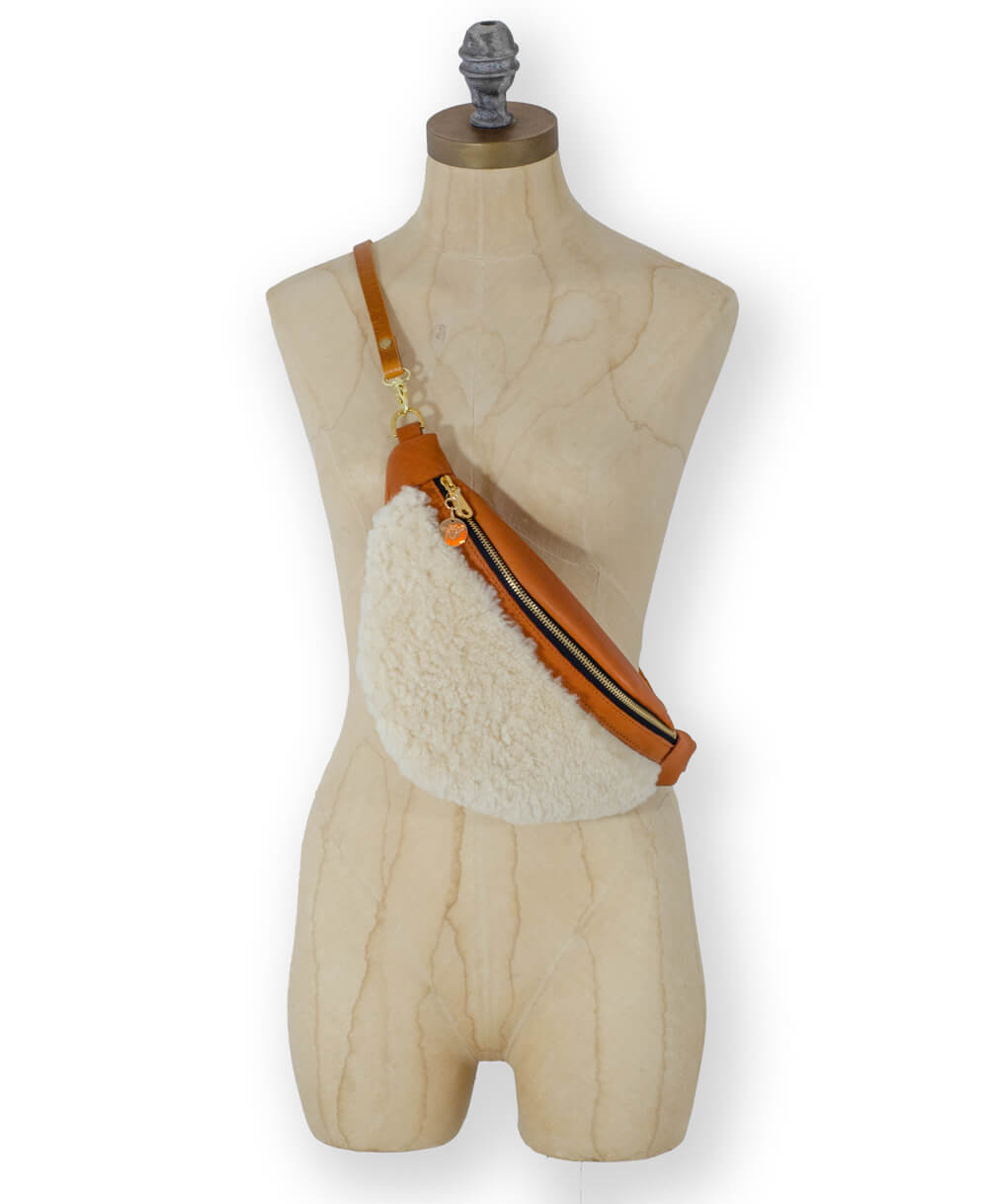 Bum Bag - Cream Sheepskin - Will Bees Bespoke
