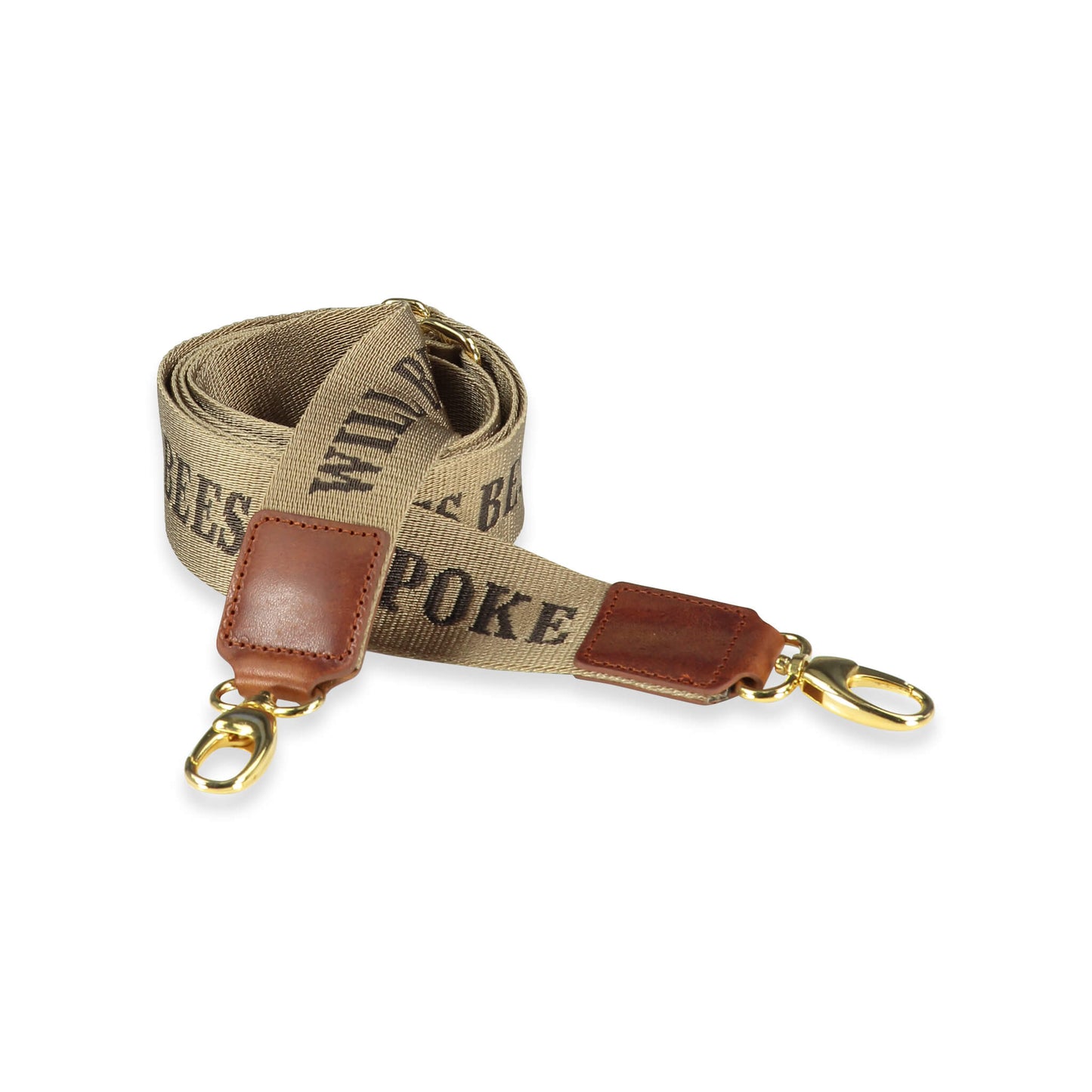 Cross Body Strap - Logo Strap in Camel & Brown - Will Bees Bespoke