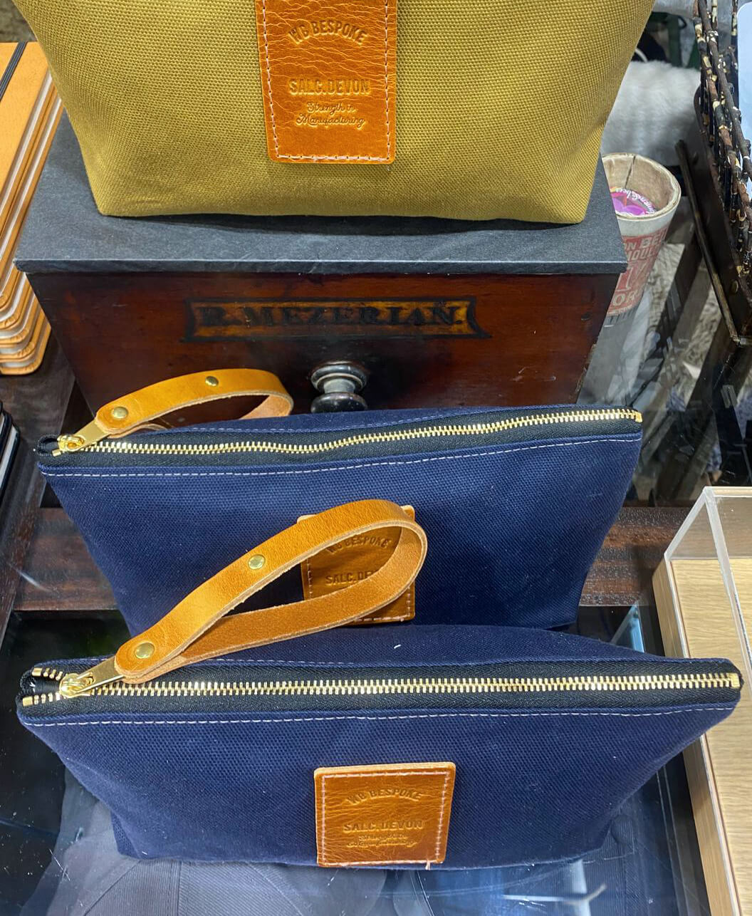 Mens Wash Bag - Navy Canvas - Will Bees Bespoke