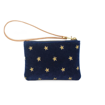 Jane Coin Purse - Gold Stars on Navy Velvet - Will Bees Bespoke