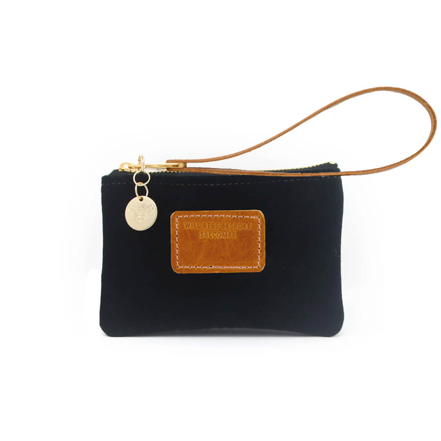 Jane Coin Purse - Black Velvet - Will Bees Bespoke