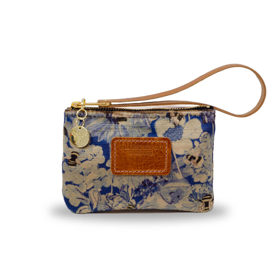 Jane Coin Purse - Bumblebee Haven in Blue Sea - Will Bees Bespoke
