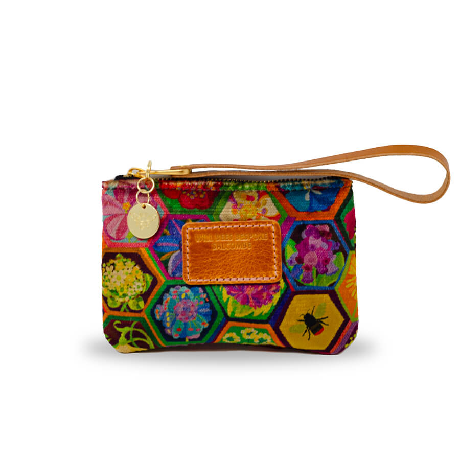 Jane Coin Purse - Hexagon Hive in Ivy - Will Bees Bespoke