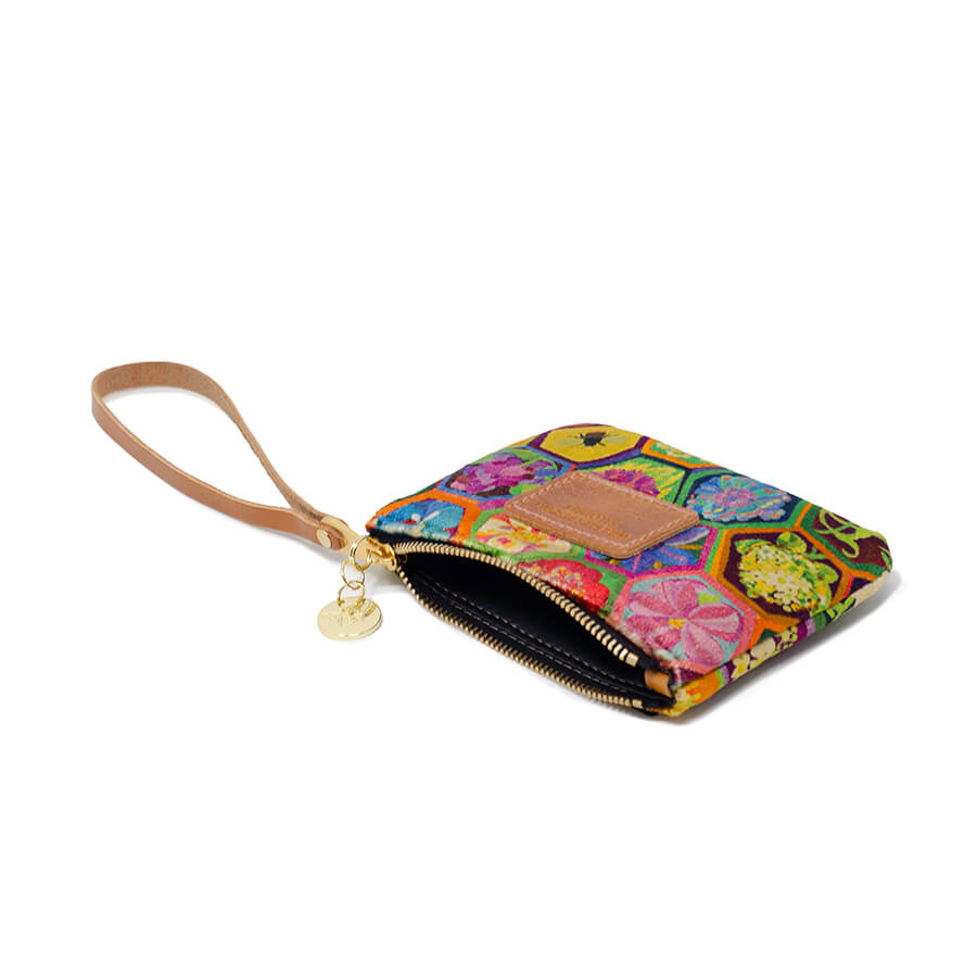 Jane Coin Purse - Hexagon Hive in Ivy - Will Bees Bespoke