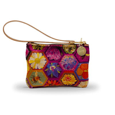 Jane Coin Purse - Hexagon Hive in Rose - Will Bees Bespoke