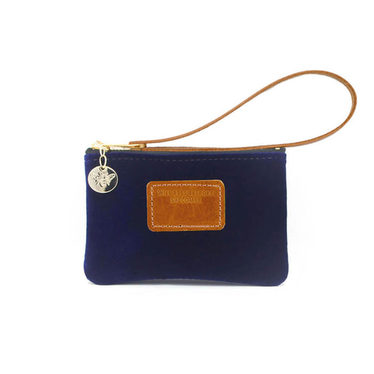 Jane Coin Purse - Navy Velvet - Will Bees Bespoke