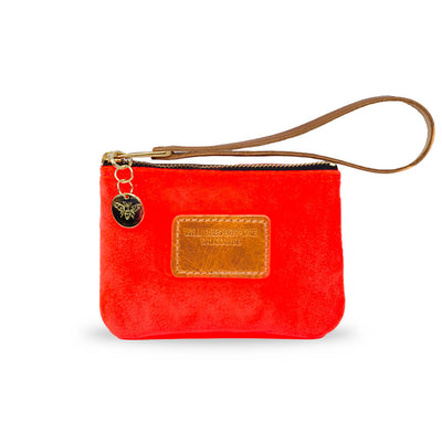 Jane Coin Purse - Neon Coral Velvet - Will Bees Bespoke
