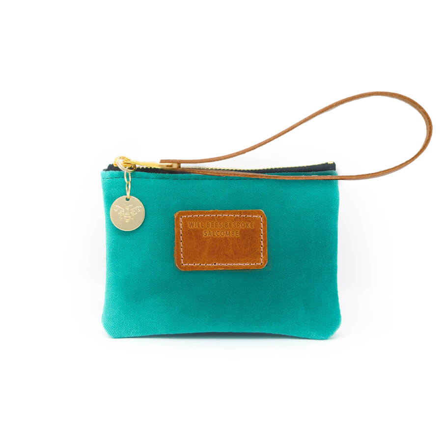 Jane Coin Purse - Teal Green Velvet - Will Bees Bespoke