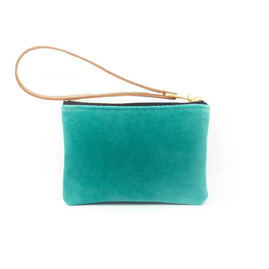 Jane Coin Purse - Teal Green Velvet - Will Bees Bespoke