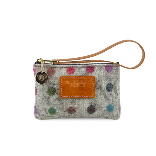 Jane Coin Purse - Multi Polkadot Tweed - Will Bees Bespoke