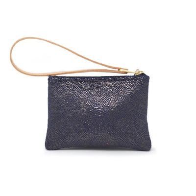 Jane Coin Purse - Blue Paisley Sparkle - Will Bees Bespoke