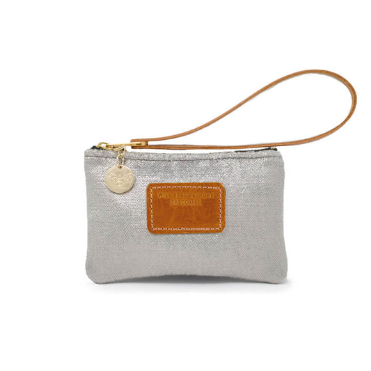 Jane Coin Purse - Silver Herringbone Sparkle - Will Bees Bespoke