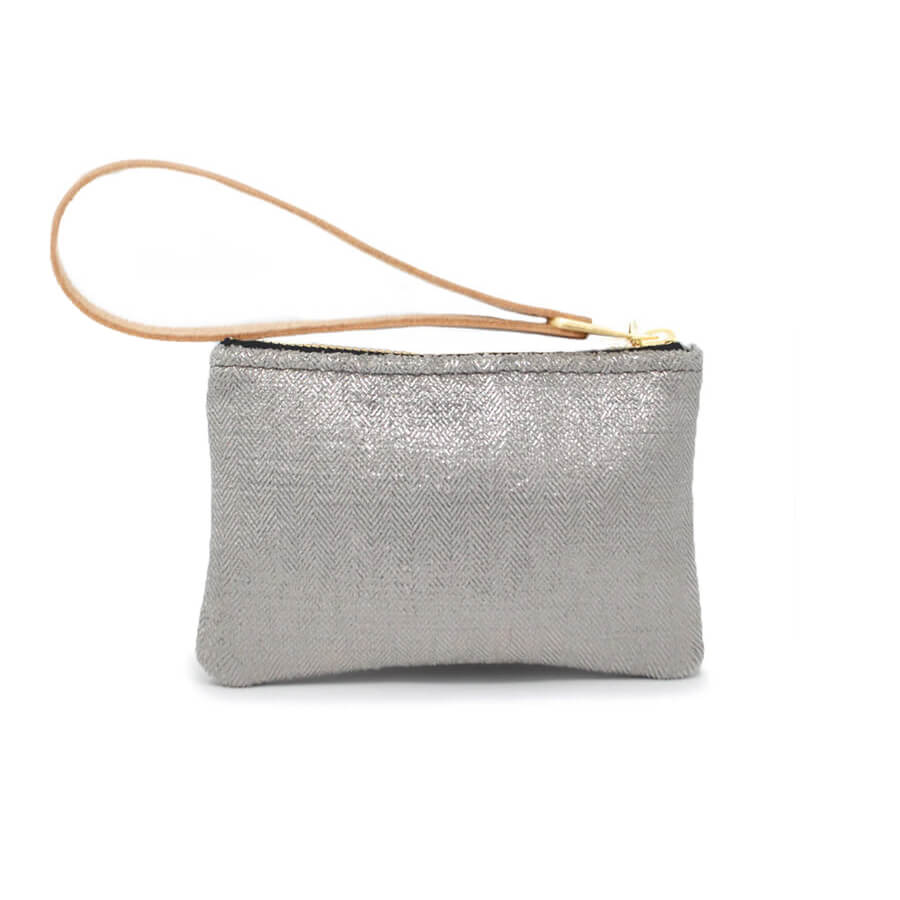 Jane Coin Purse - Silver Herringbone Sparkle - Will Bees Bespoke