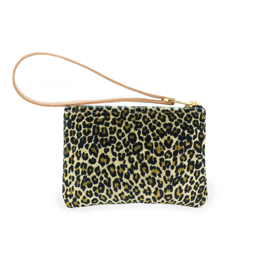 Jane Coin Purse - Light Leopard Print Velvet - Will Bees Bespoke