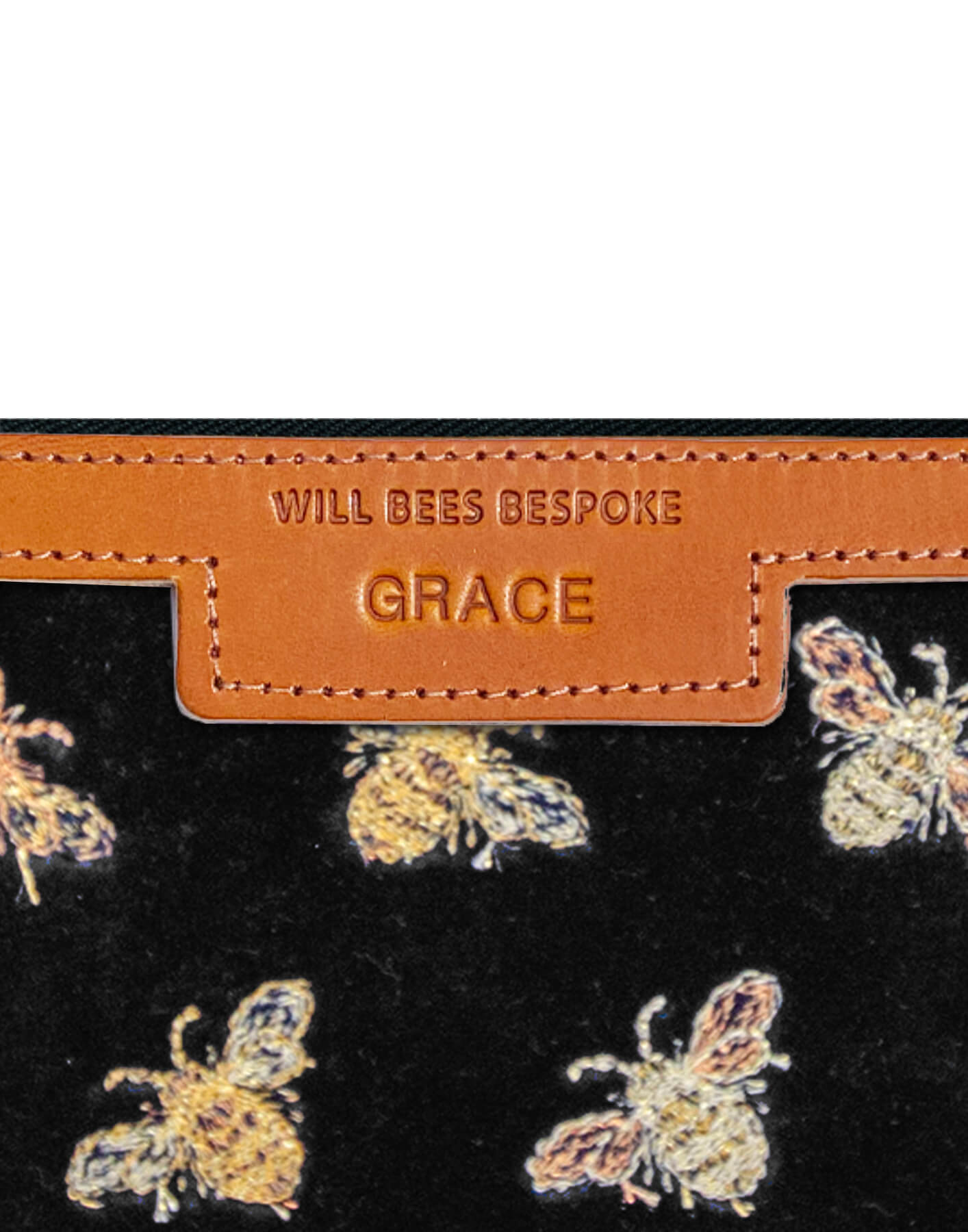 Diana 2 in 1 Clutch - Classic Bees on Black Velvet - Will Bees Bespoke