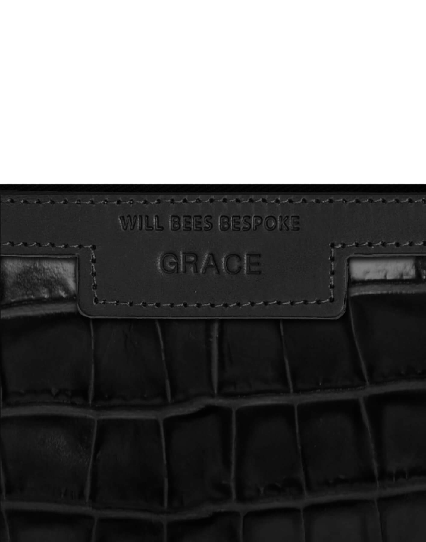 Diana 2 in 1 Clutch - Black Croc