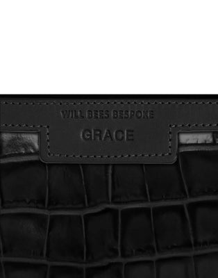 Mini Diana 2 in 1 Clutch - Black Croc - Will Bees Bespoke