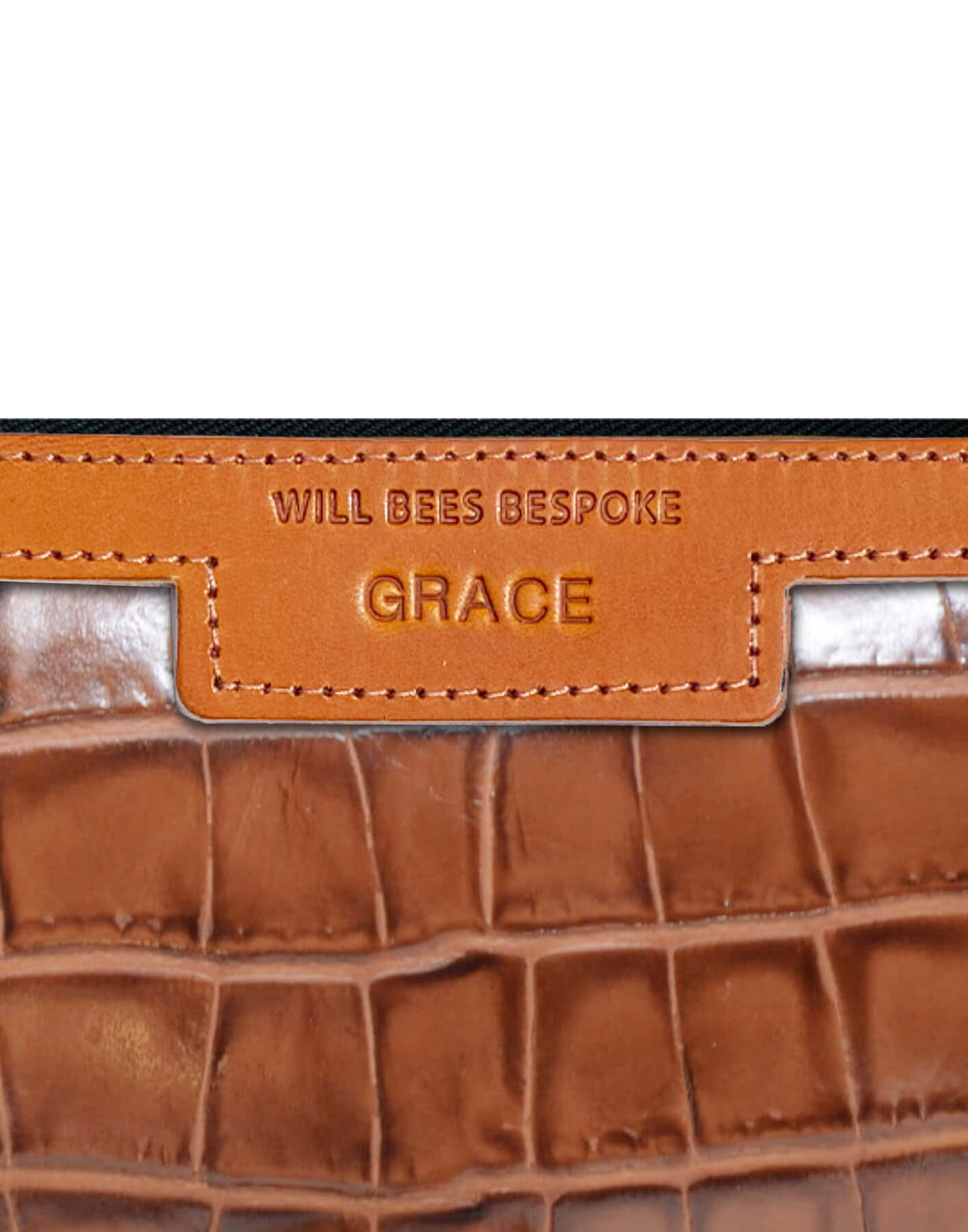 Mini Diana 2 in 1 Clutch - Tan Croc - Will Bees Bespoke