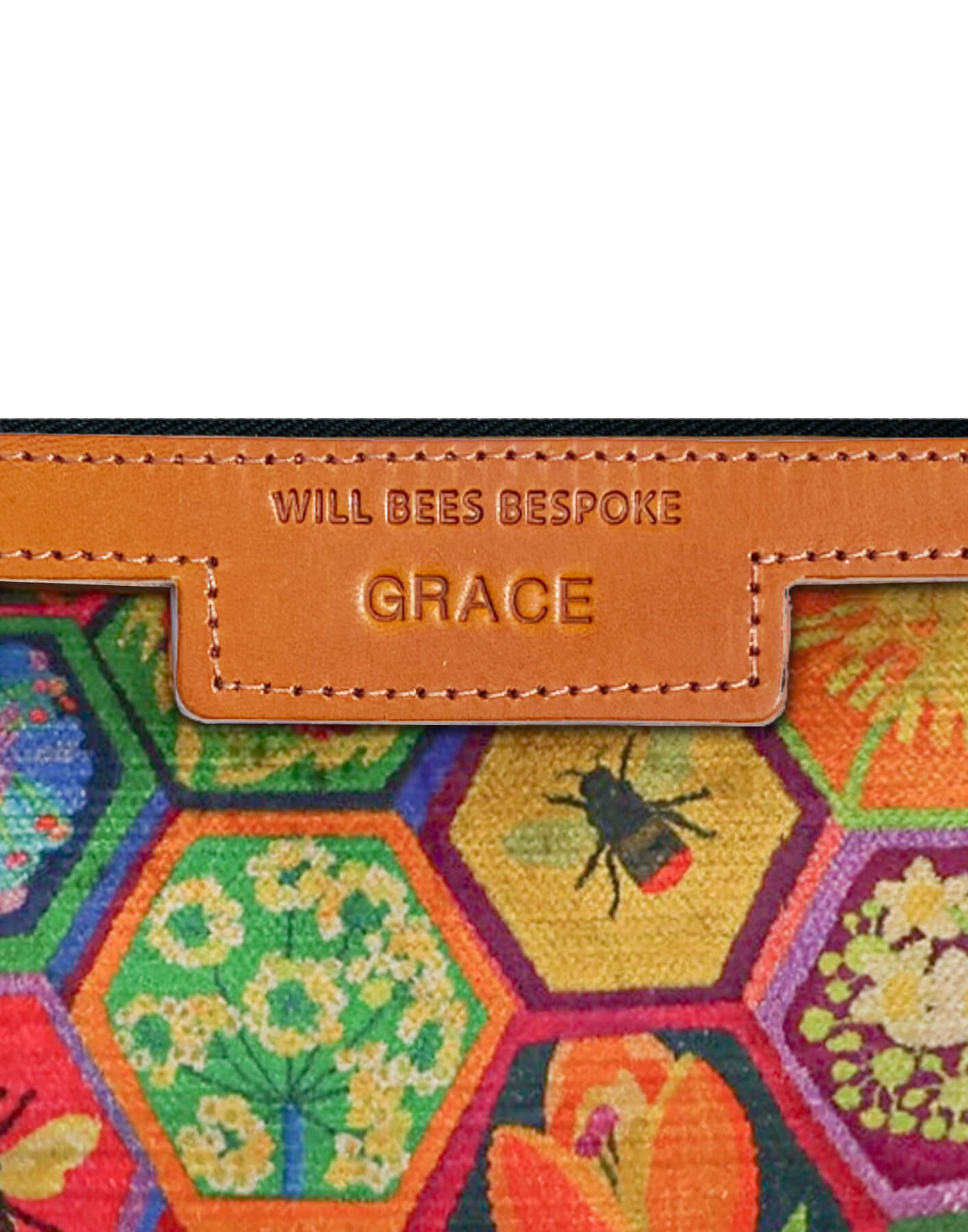 Oversized Diana 2 in 1 Clutch - Hexagon Hive in Ivy - Will Bees Bespoke