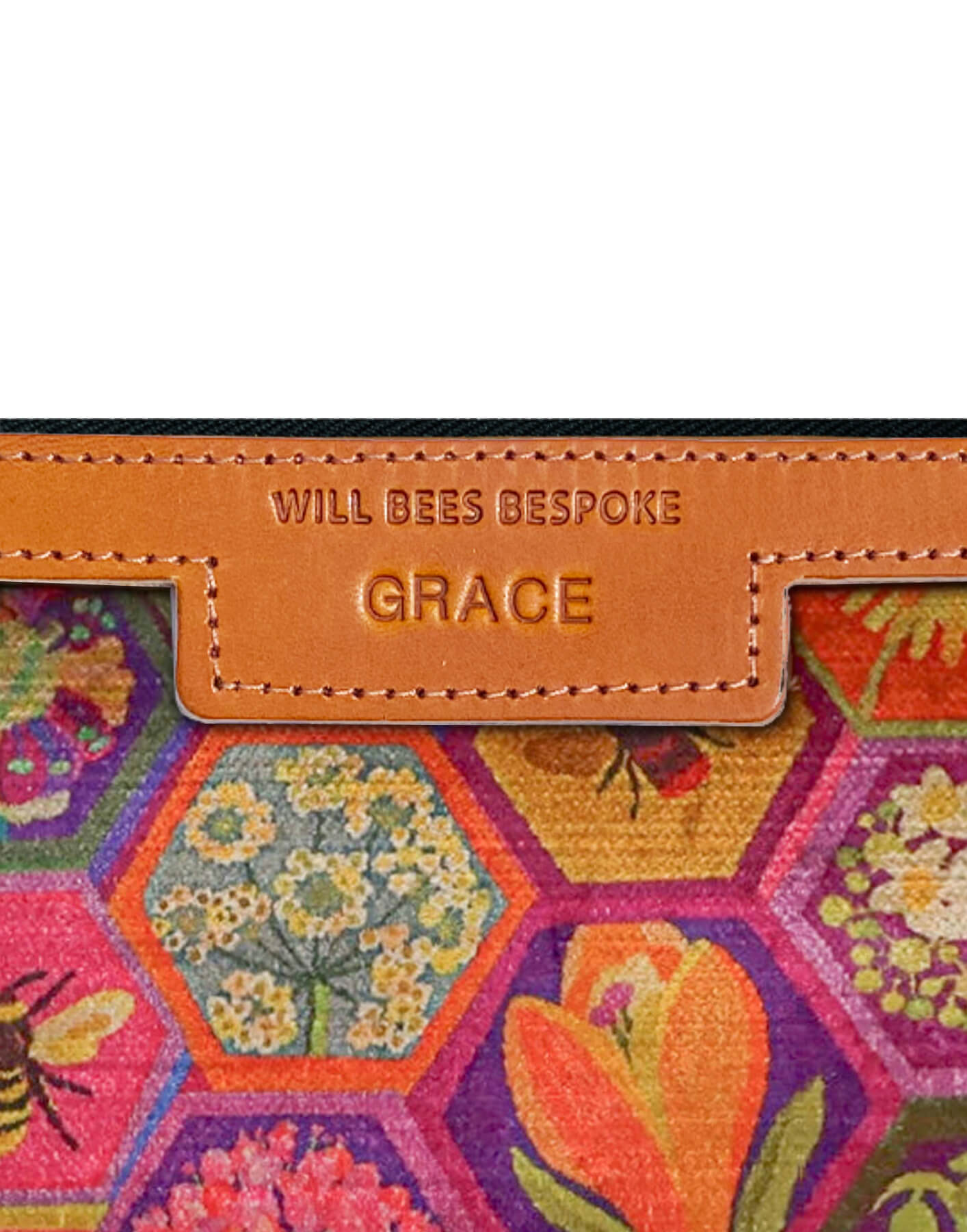 Oversized Diana 2 in 1 Clutch - Hexagon Hive in Rose - Will Bees Bespoke