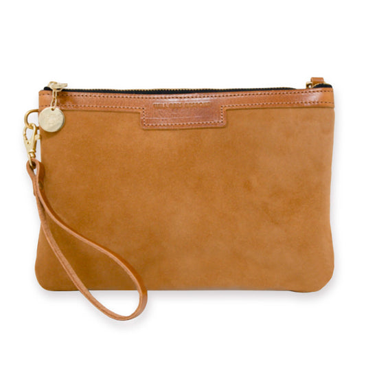 Diana 2 in 1 Clutch - Light Tan Suede - Will Bees Bespoke