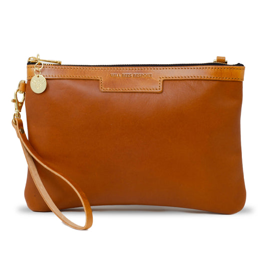 Diana 2 in 1 Clutch - Tan Leather - Will Bees Bespoke