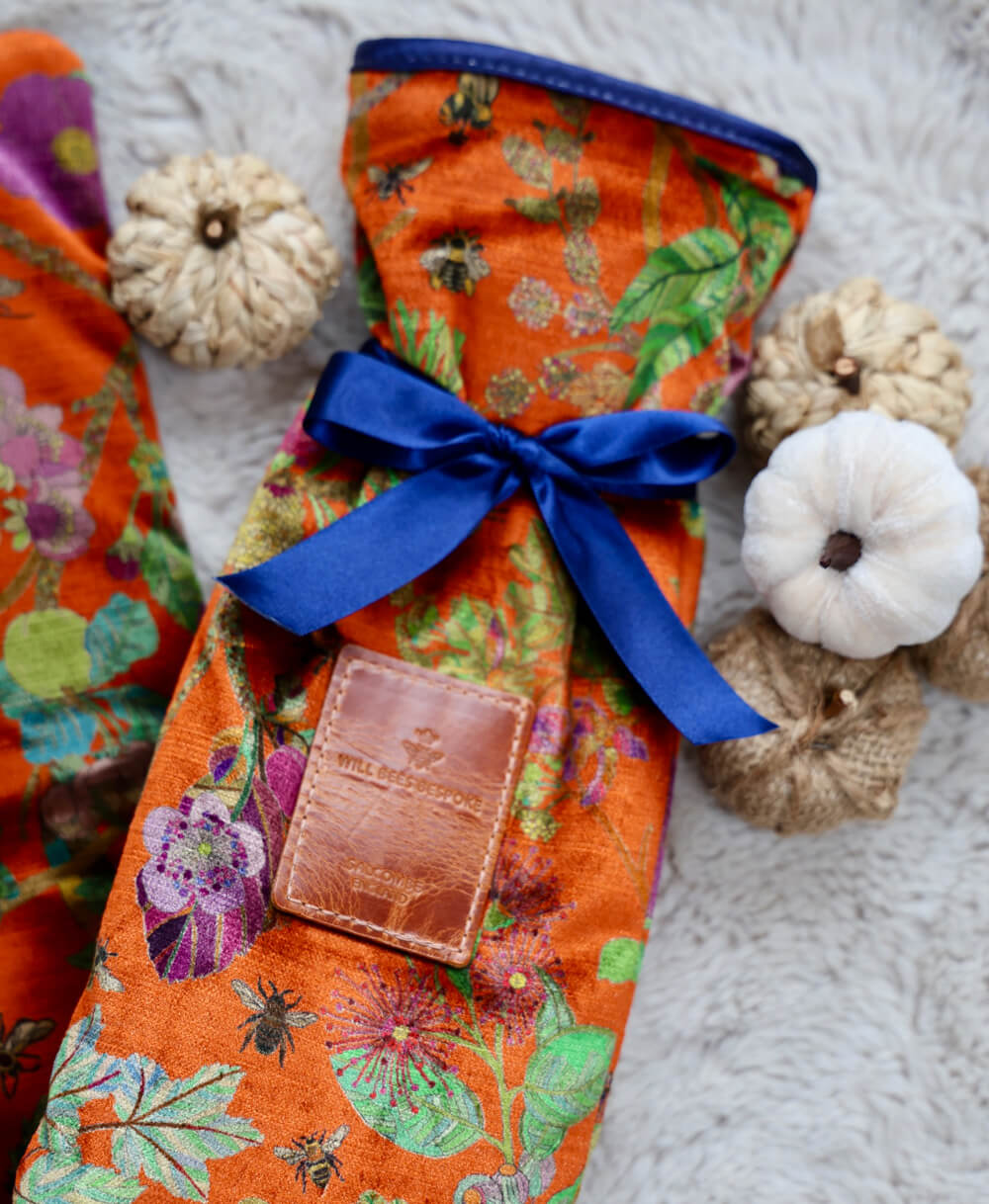 Long Hot Water Bottle & Cover - Bee Tree in Nectar - Will Bees Bespoke