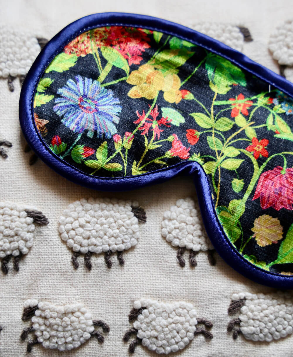 Eye Mask - Woven Meadow in Bramble - Will Bees Bespoke