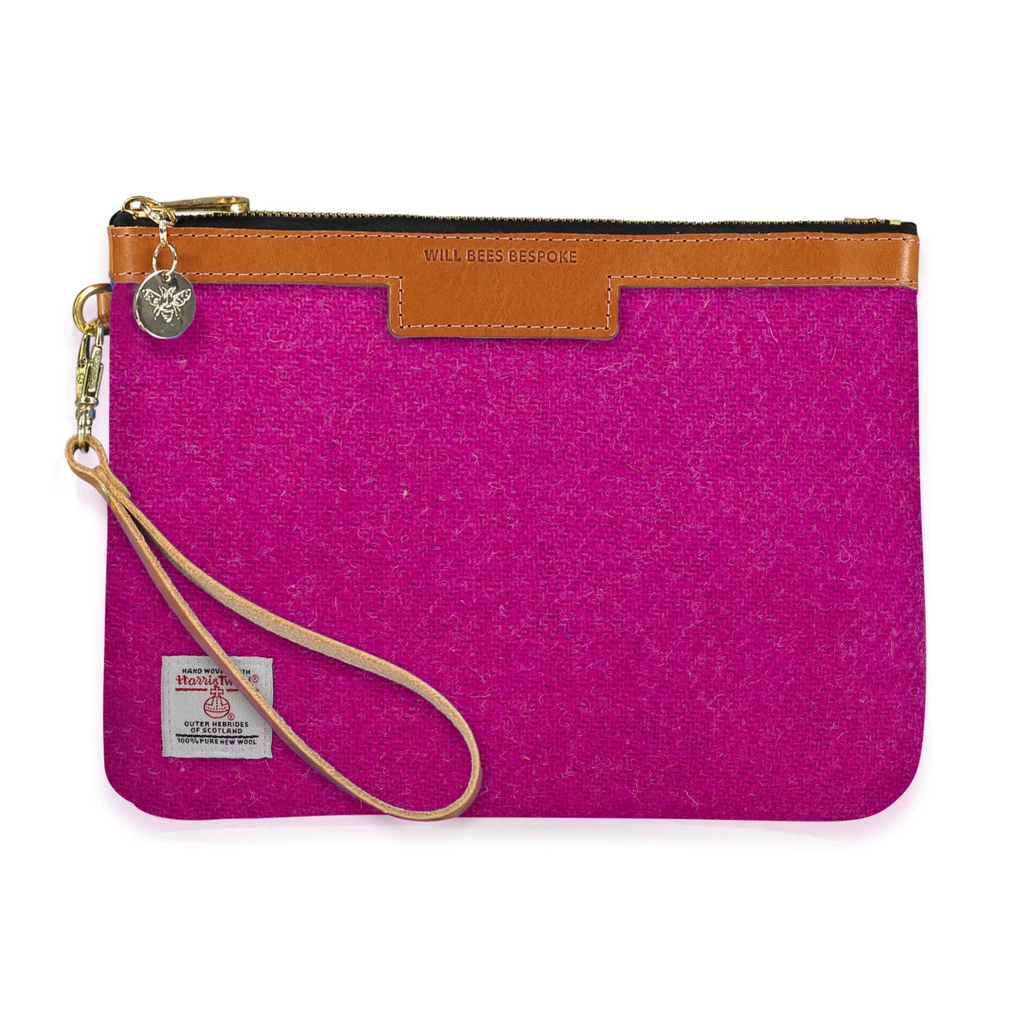 Diana 2 in 1 Clutch - Harris Tweed® Bright Pink - Will Bees Bespoke
