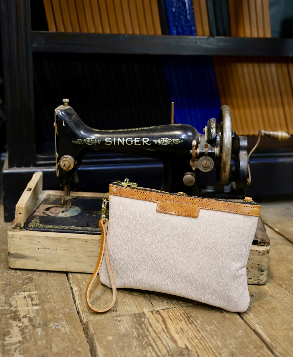 Diana 2 in 1 Clutch - Ecru Leather - Will Bees Bespoke