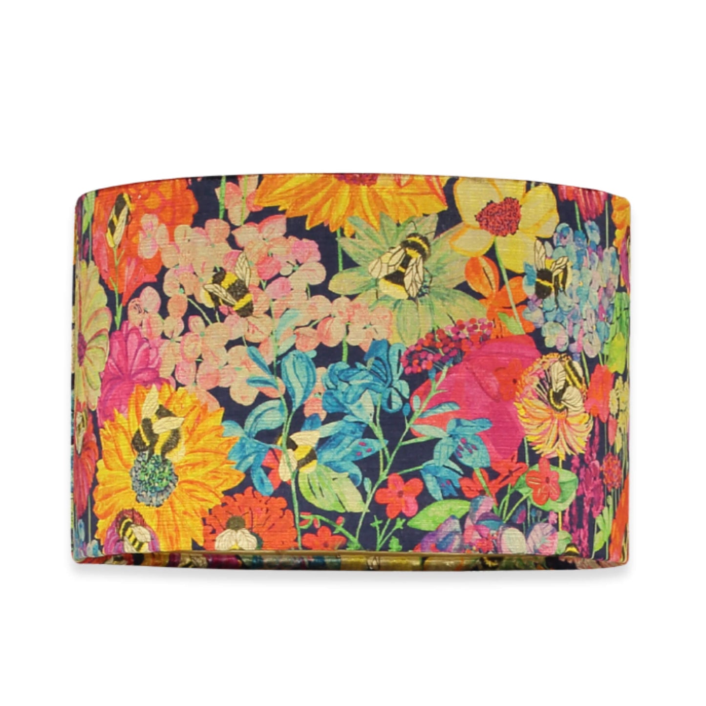 14” Drum Lampshade - Bumblebee Garden Midday Sun - Will Bees Bespoke