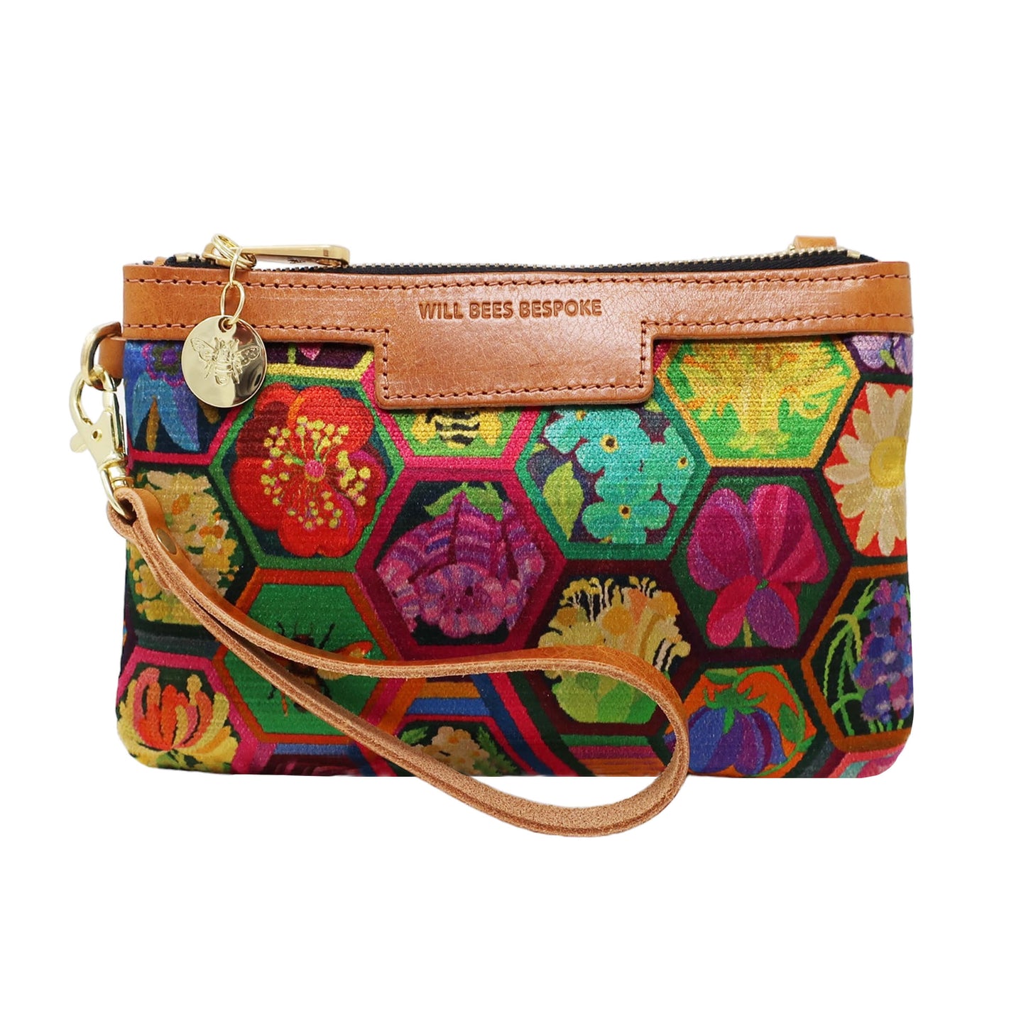 Mini Diana 2 in 1 Clutch - Hexagon Hive in Ivy - Will Bees Bespoke