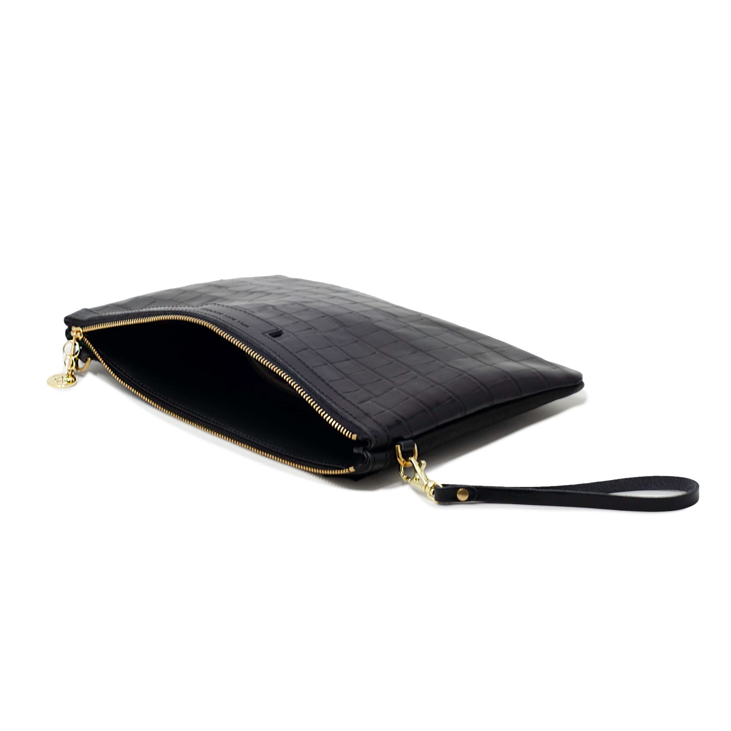 Oversized Diana 2 in 1 Clutch - Black Croc - Will Bees Bespoke