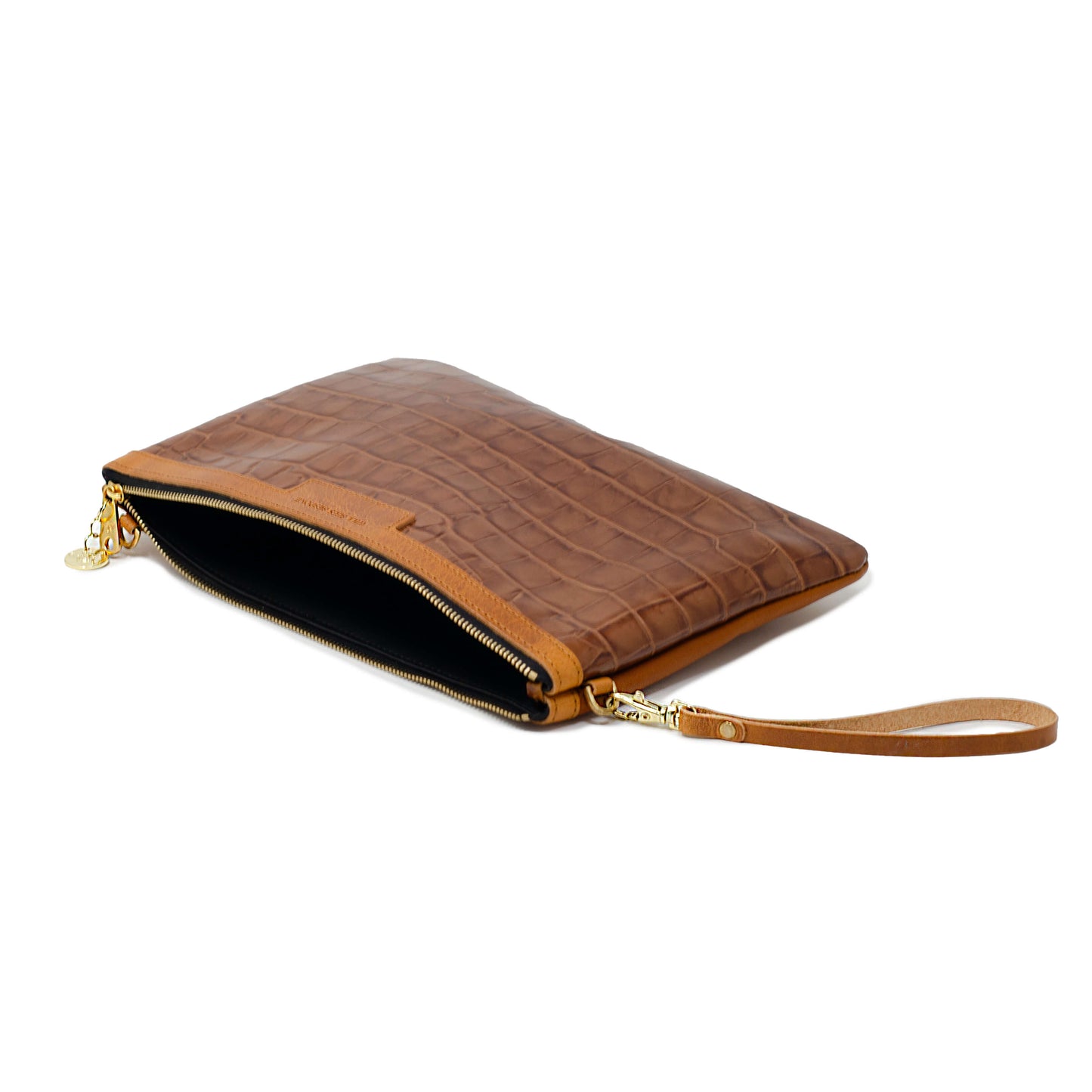 Oversized Diana 2 in 1 Clutch - Tan Croc - Will Bees Bespoke