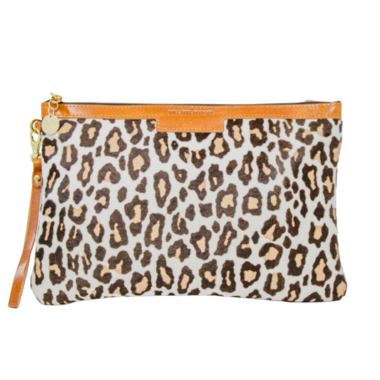 Oversized Diana 2 in 1 Clutch - White Leopard - Will Bees Bespoke
