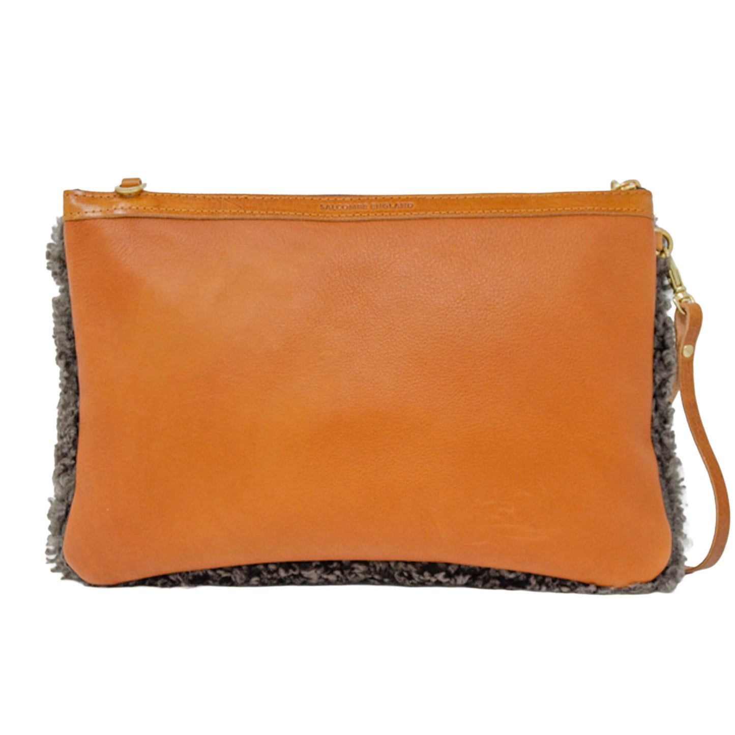 Oversized Diana 2 in 1 Clutch - Charcoal Sheepskin