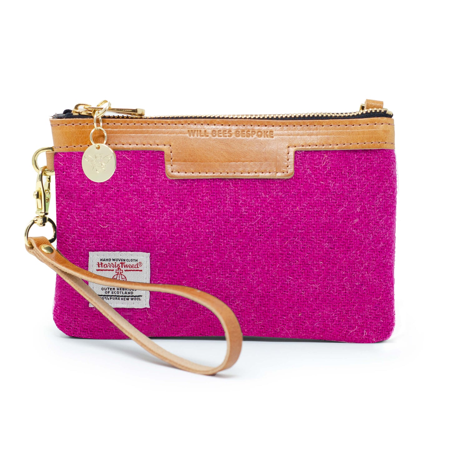 Mini Diana 2 in 1 Clutch - Harris Tweed® Bright Pink - Will Bees Bespoke