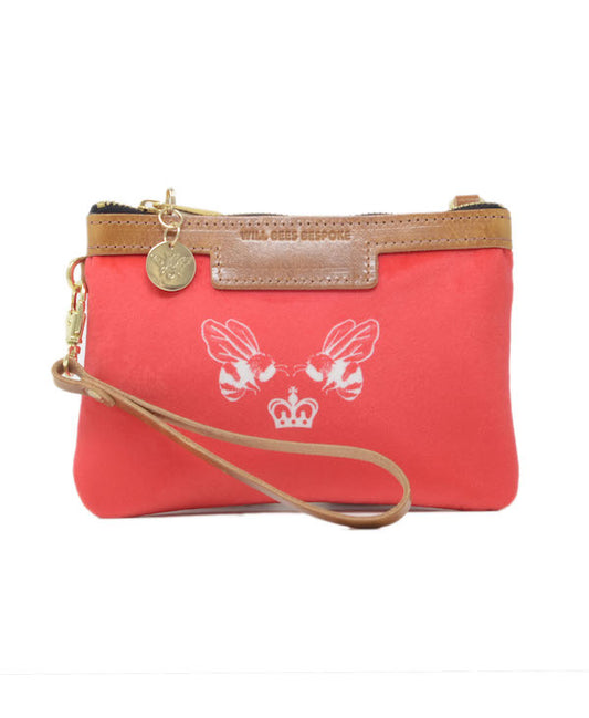 Mini Diana 2 in 1 Clutch - Royal Bee in Coral Velvet - Will Bees Bespoke