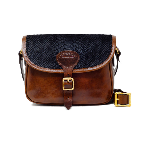 Additional Saddle Bag Panel - Black Snake Print - Will Bees Bespoke