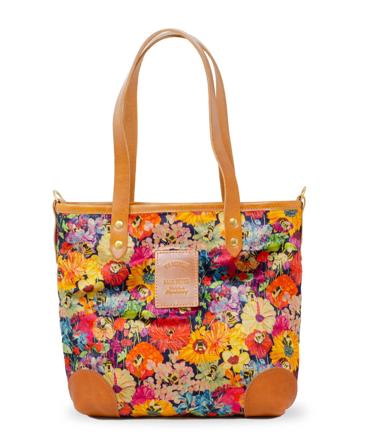 Small Tote - Bumblebee Garden in Mini Midday Sun - Will Bees Bespoke