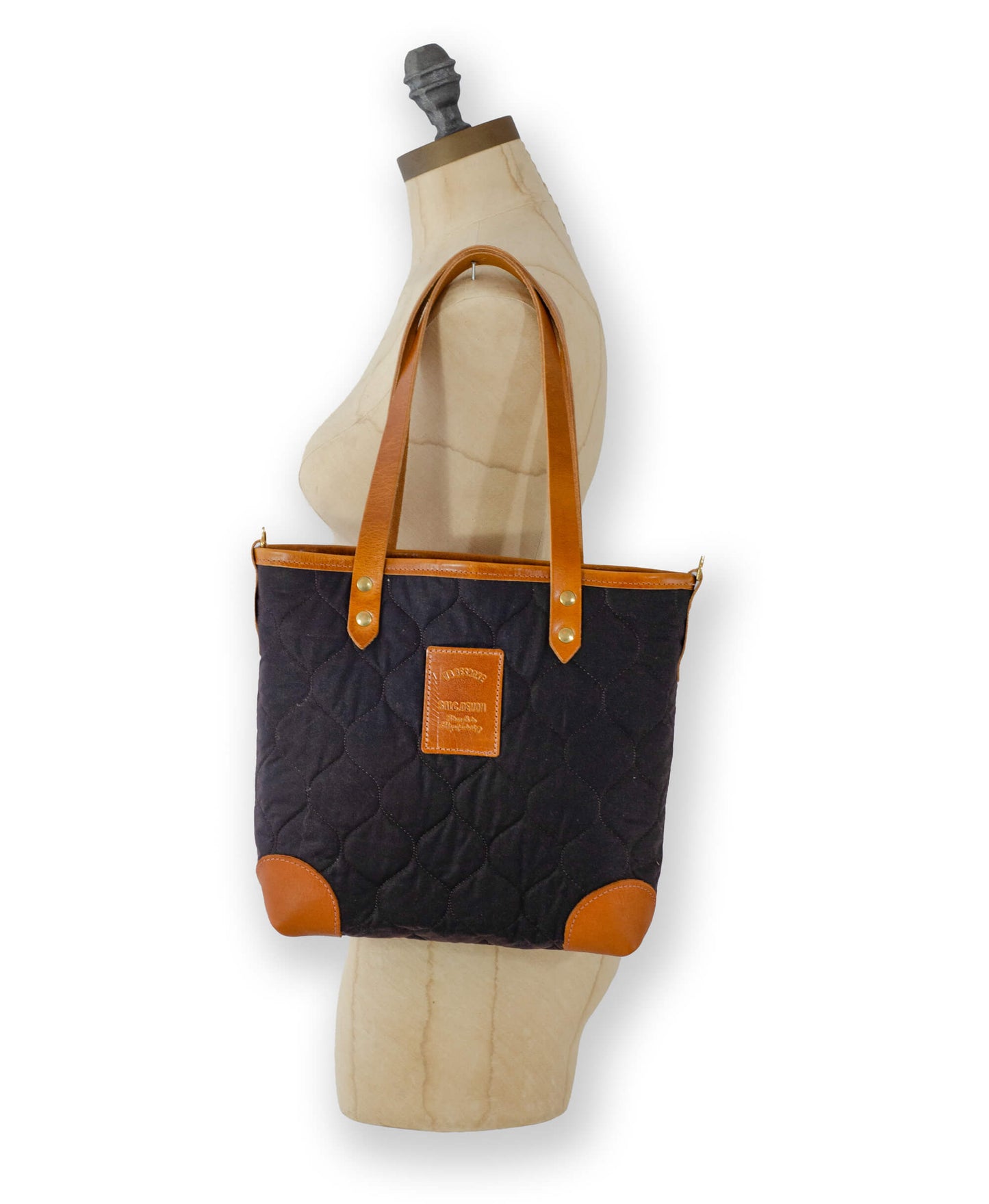 Small Tote - Quilted Oilskin in Brown - Will Bees Bespoke