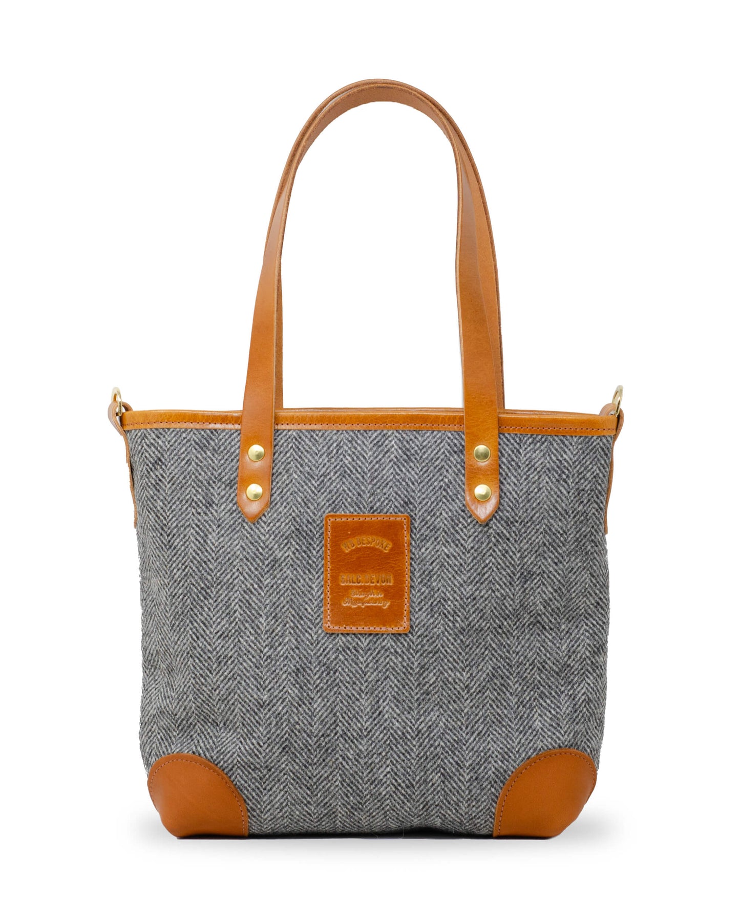 Small Tote - Grey Herringbone Tweed - Will Bees Bespoke